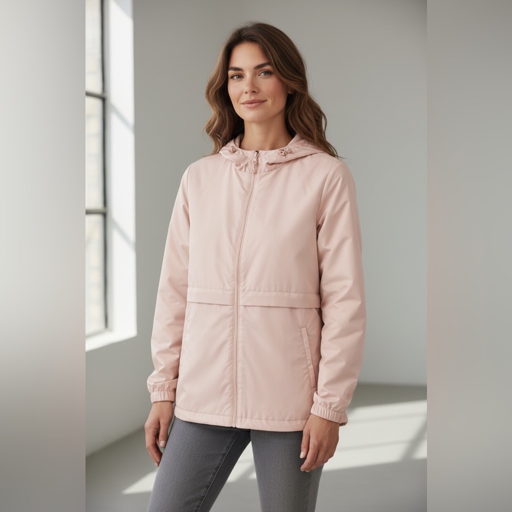 Champion Women’s Full Zip Hooded Rain Jacket Pink Size XL